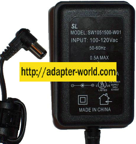 SL SW1051500-W01 AC DC ADAPTER 10.5V 1.5A POWER SUPPLY - Click Image to Close