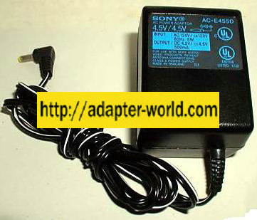 SONY AC-E455D AC ADAPTER 4.5V 500mA NEW -( ) 1.5x4mm AUDIO POW - Click Image to Close