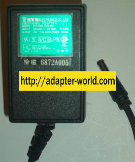 SYN SYS1089-1515-W2 AC ADAPTER 15VDC 1A -( ) New 2.5x5.5mm 100-