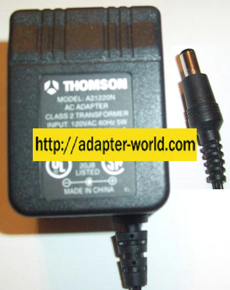 THOMSON A21220N AC ADAPTER 12V 200mA CLASS 2 TRANSFORMER - Click Image to Close
