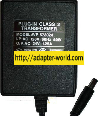 WP573024 AC ADAPTER 24VAC 1.25A PLUG-IN CLASS 2 TRANSFORMER POWE