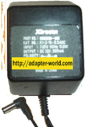 XIRCOM 2002236-001 AC ADAPTER 12VDC 300MA POWER SUPPLY - Click Image to Close