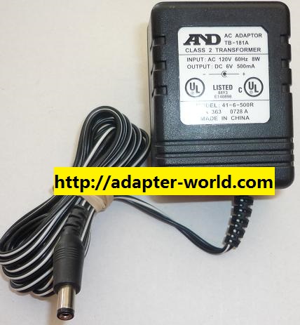 NEW 6VDC 500mA USED -(+) FOR AND 41-6-500R AC ADAPTER 2x5.5x9.4mm ROUND BARREL SWITCHING MODE POWER SUPPLY - Click Image to Close