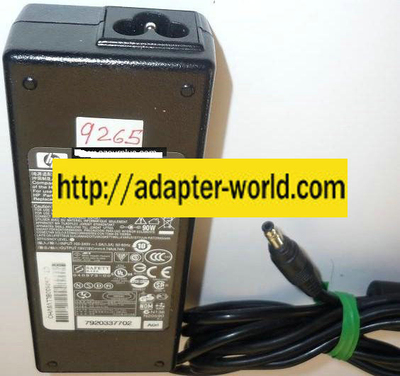 NEW 19VDC 4.74A USED -(+) 1.5x4.7x9.7mm ROUND BARREL HP PPP012L-S AC ADAPTER POWER SUPPLY - Click Image to Close