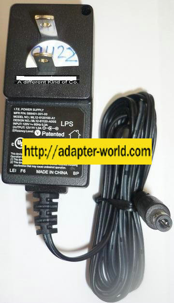 NEW LEI 12VDC 1A USED -(+) 2.5x5.5x9mm ROUND BARREL ML12-6120100-A1 AC ADAPTER POWER SUPPLY - Click Image to Close