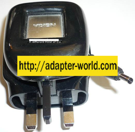 NEW NOKIA AC-1X 031863-11 AC ADAPTER 5.7VDC 800mA USED -(+) 1x3.5x7mm ROUND BARREL UK PLUG IN CLASS 2 POWER SU - Click Image to Close