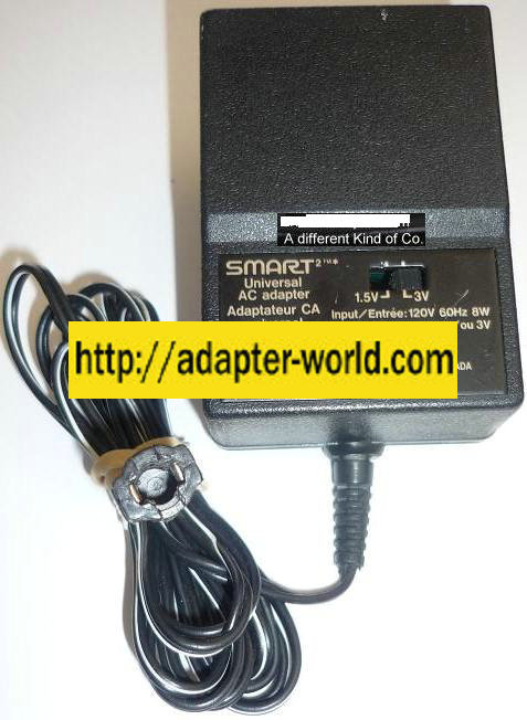 NEW SMART 1.5 OR 3VDC 300mA USED PLUG-IN CLASS 2 TRANSFORMER 273-1654 UNIVERSAL AC ADAPTER POWER SUPPLY - Click Image to Close