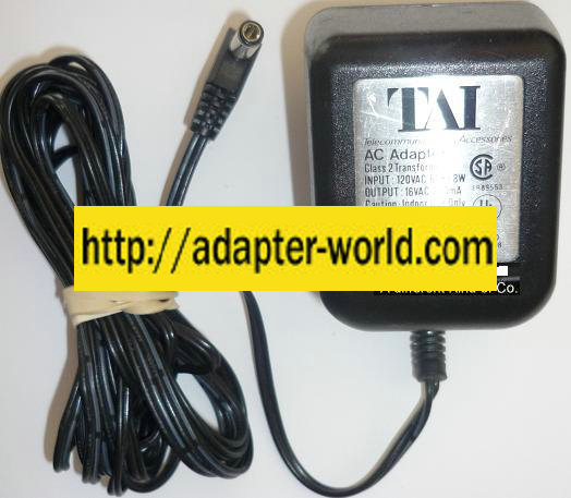 NEW 16V 250mA USED 2.5x5.5x13mm 90° ROUND BARREL PLUG-IN CLASS 2 TRANSFORMER 41A-16-250 AC ADAPTER POWER SUPPL - Click Image to Close