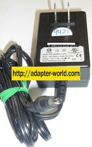 NEW TOUCH +5VDC 2A USED -(+) 1x3.5x7mm ROUND BARREL M2-10US05-A AC ADAPTER POWER SUPPLY