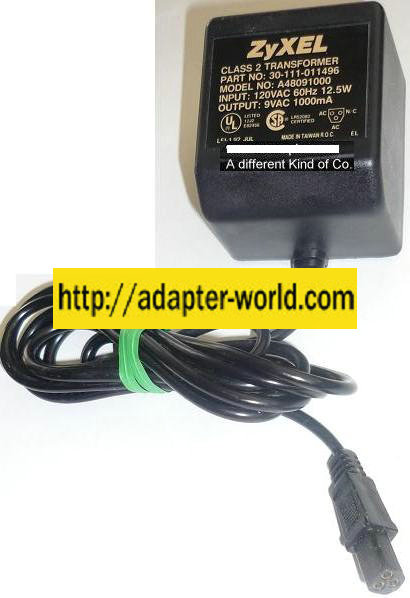 NEW ZYXEL 9V 1000mA USED 3PIN FEMALE CLASS 2 TRANSFORMER A48091000 AC ADAPTER POWER SUPPLY - Click Image to Close