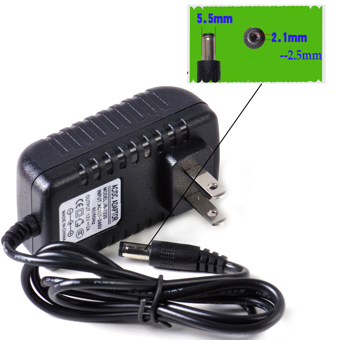 12V/2A Power Supply AC To DC Adapter US Plugs Converter For CCTV Security Camera Features: Dimmable Connec - Click Image to Close