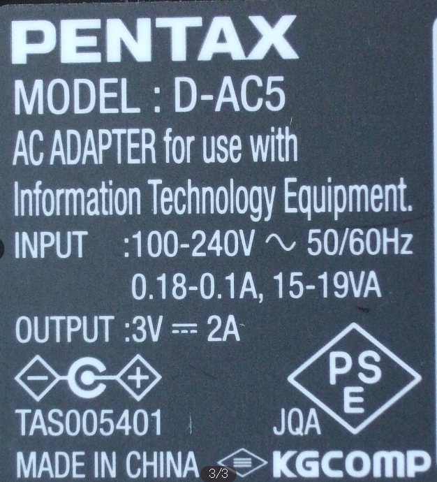 *Brand NEW* 3V 2A AC/DC Adapter PENTAX D-AC5 EIAJ1 / SONY AC-E30A AC-ES3010K2 Power Supply - Click Image to Close