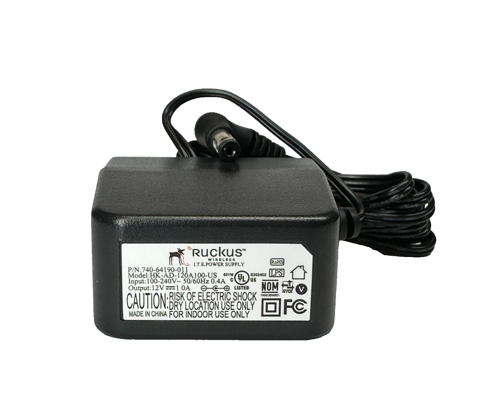 *Brand NEW*12VDC 1.0A MPN 740-64190-001 Model HK-AD-120A100-US Ruckus Power Supply - Click Image to Close
