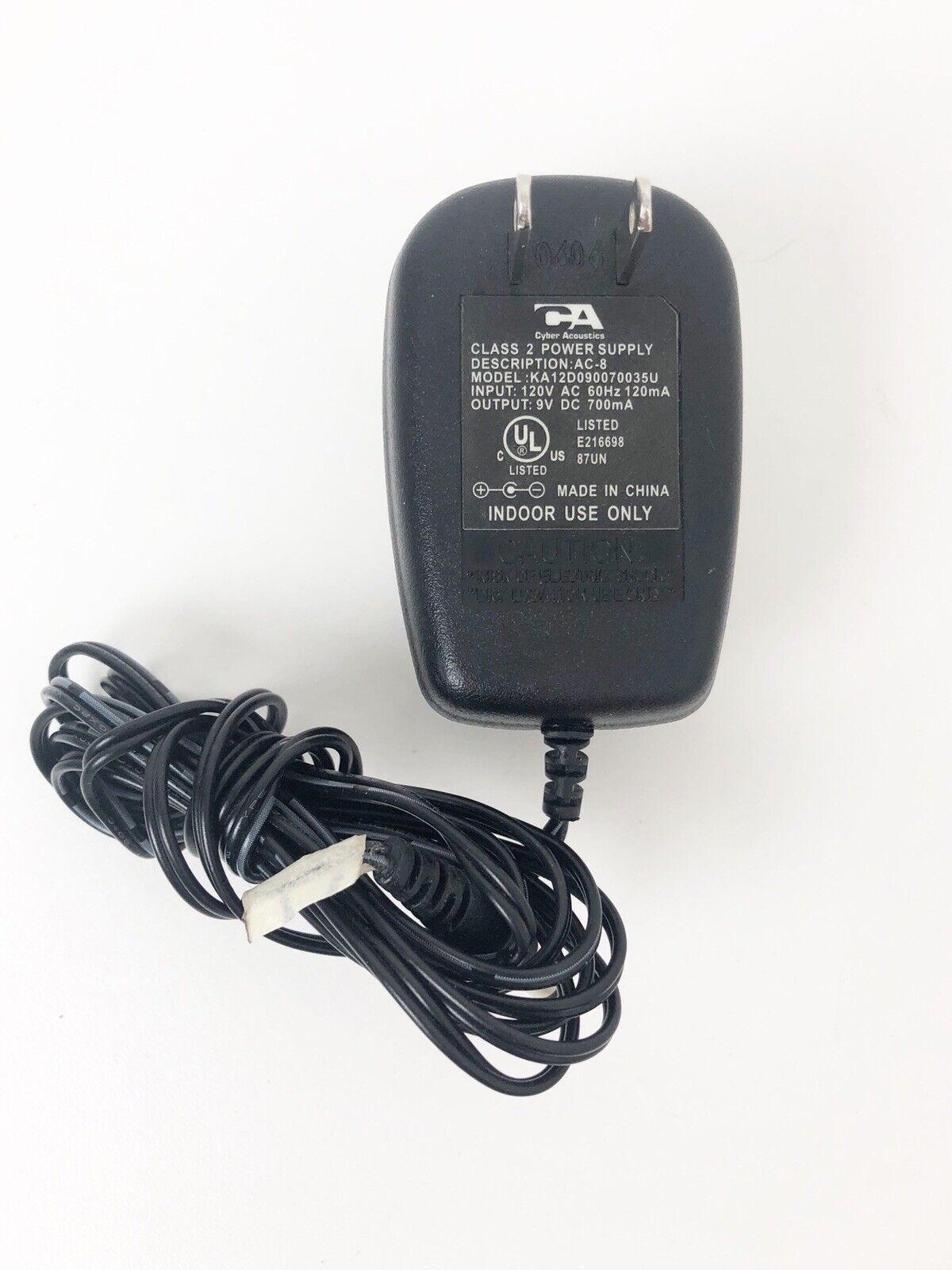 *Brand NEW*Cyber Acoustics KA12D090070035u Charger 9 Volts 700mA AC Adapter Power Supply
