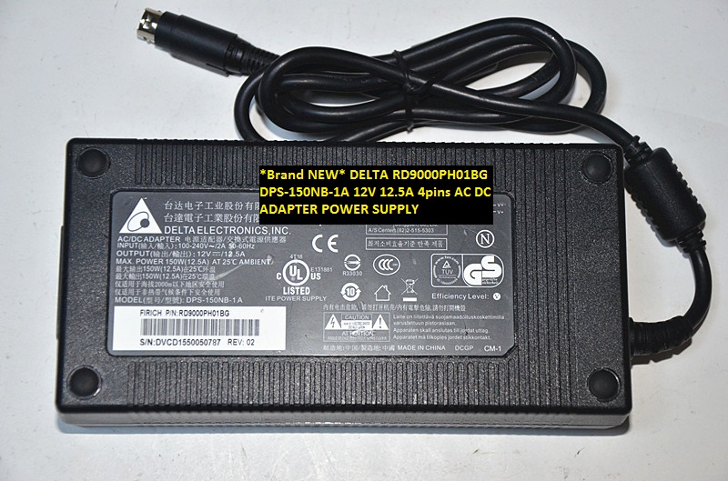 *Brand NEW* DPS-150NB-1A RD9000PH01BG DELTA 12V 12.5A 4pins AC DC ADAPTER POWER SUPPLY