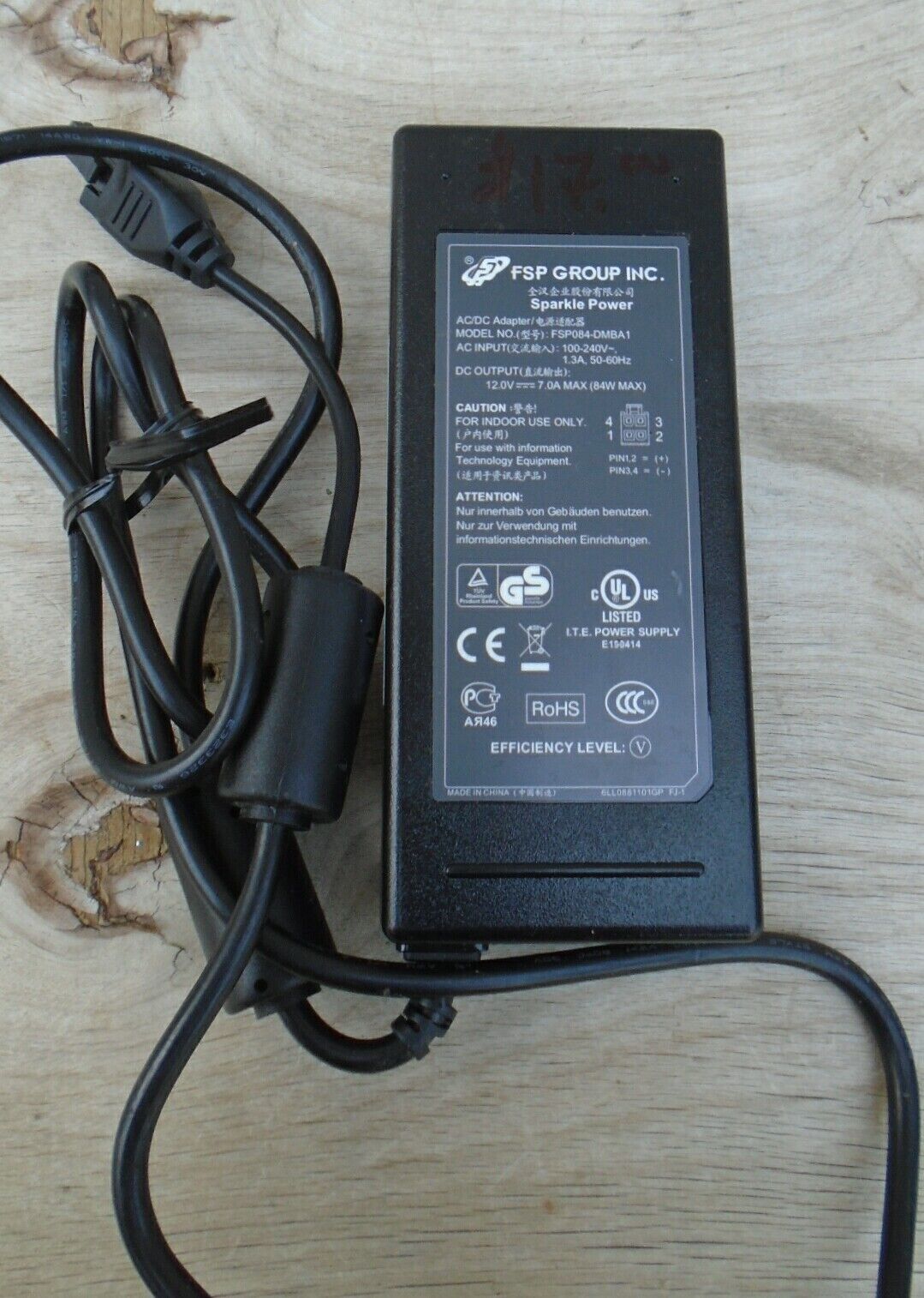 *Brand NEW*Genuine FSP 12V 7A 84W 2Pin w/PC Adapter FSP084-DMBA1 Switching Power Supply