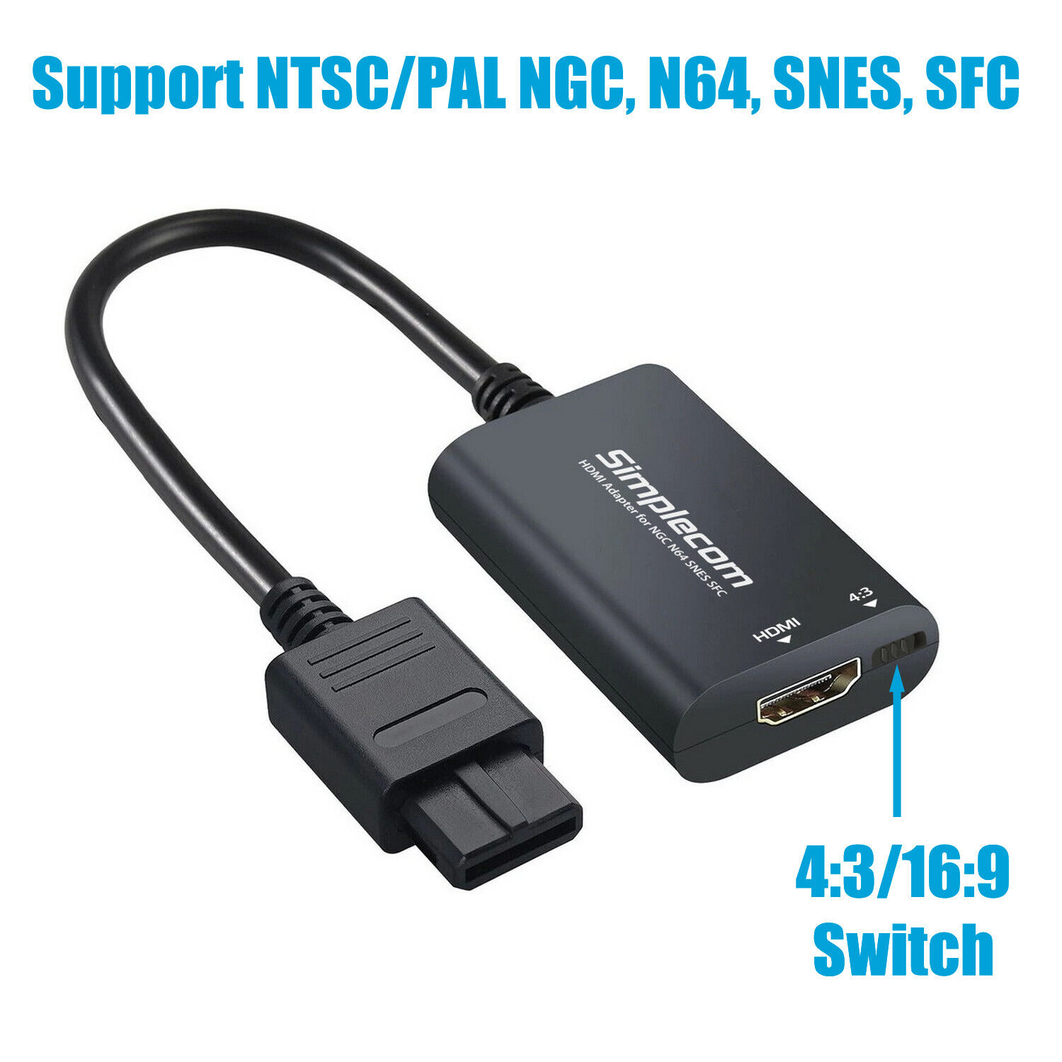 *Brand NEW*HDMI Cable Adapter Converter Composite AV to HDMI for Nintendo NGC N64 SNES SFC Connectivity: HDMI