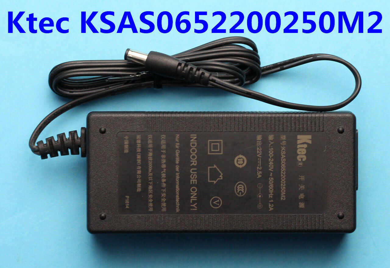 *Brand NEW* Ktec KSAS0652200250M2 22V 2.5A AC Adapter Power Supply Cord - Click Image to Close