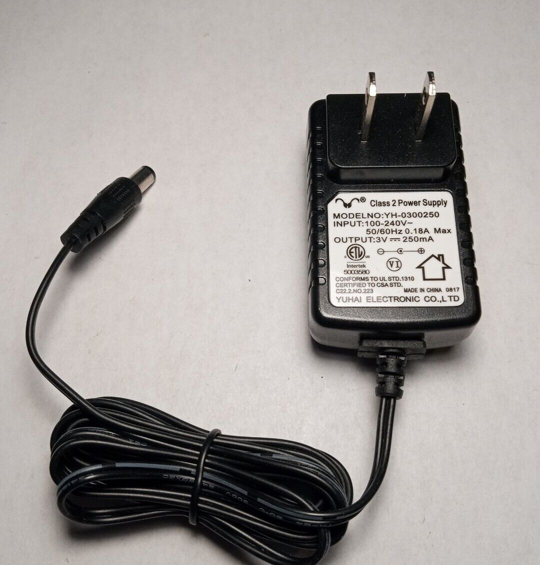 *Brand NEW*Yuhai Electronic YH-0300250 3V 2500mA AC Adaptor Class 2 Power Supply - Click Image to Close