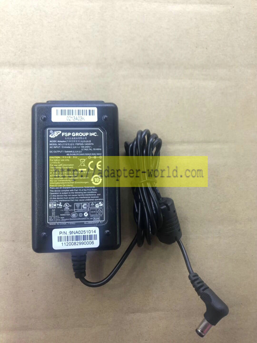 *Brand NEW*FSP FSP025-1AD207A 48.0V 0.52A AC Adapter POWER SUPPLY - Click Image to Close