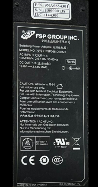 *Brand NEW* FSP FSP065-DBBM1 IE12A 19.0V 3.43A AC DC ADAPTHE POWER Supply - Click Image to Close