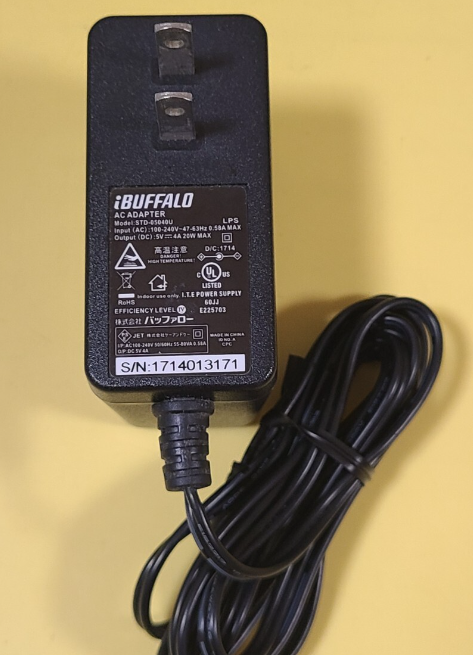 *Brand NEW* BUFFALO STD-05040U 5V 4A AC/DC ADAPTER Power Supply - Click Image to Close