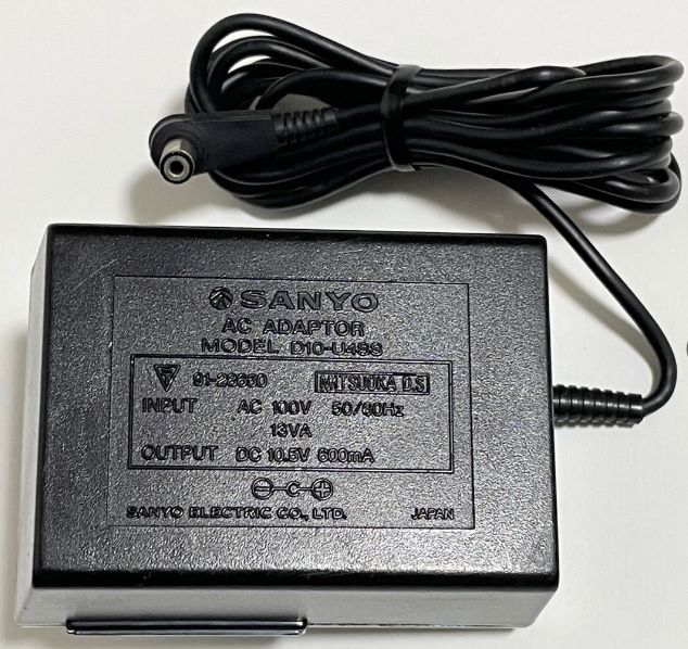 *Brand NEW* SANYO D10-U4SS DC10.5V 600mA AC/DC ADAPTER Power Supply - Click Image to Close