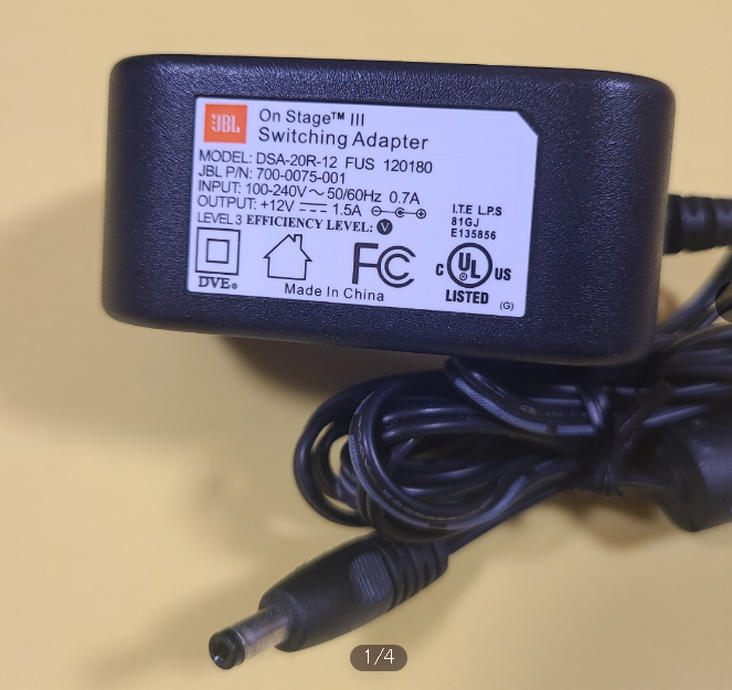 *Brand NEW*JBL ON Stage Ⅲ DSA-20R-12 FUS 120180 12V 1.5A AC/DC Adapter Power Supply