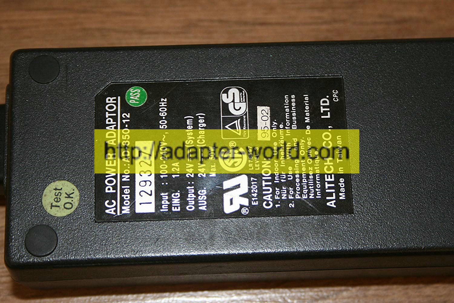 *Brand NEW* 24V 1.2A Alitech AD-850-12 AC Adaptor Power Supply - Click Image to Close