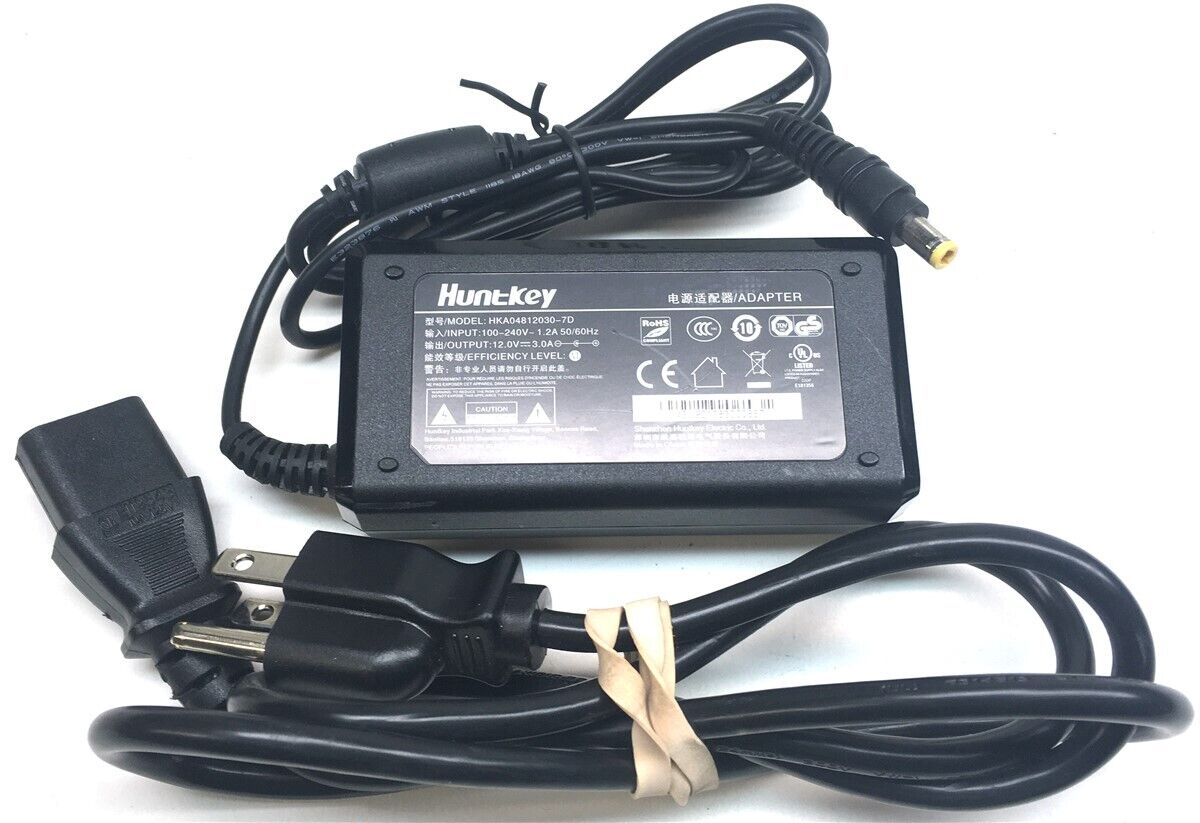 *Brand NEW*Genuine Huntkey HKA04812030-7D 12V 3A 36W AC Adapter Power Supply - Click Image to Close