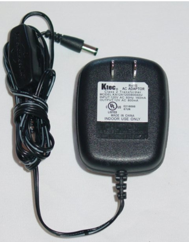 *Brand NEW*12VAC 800mA 0.8A Ktec KA12A120080044U w/ Switch (On & Off Button) AC Adapter POWER SUPPLY - Click Image to Close
