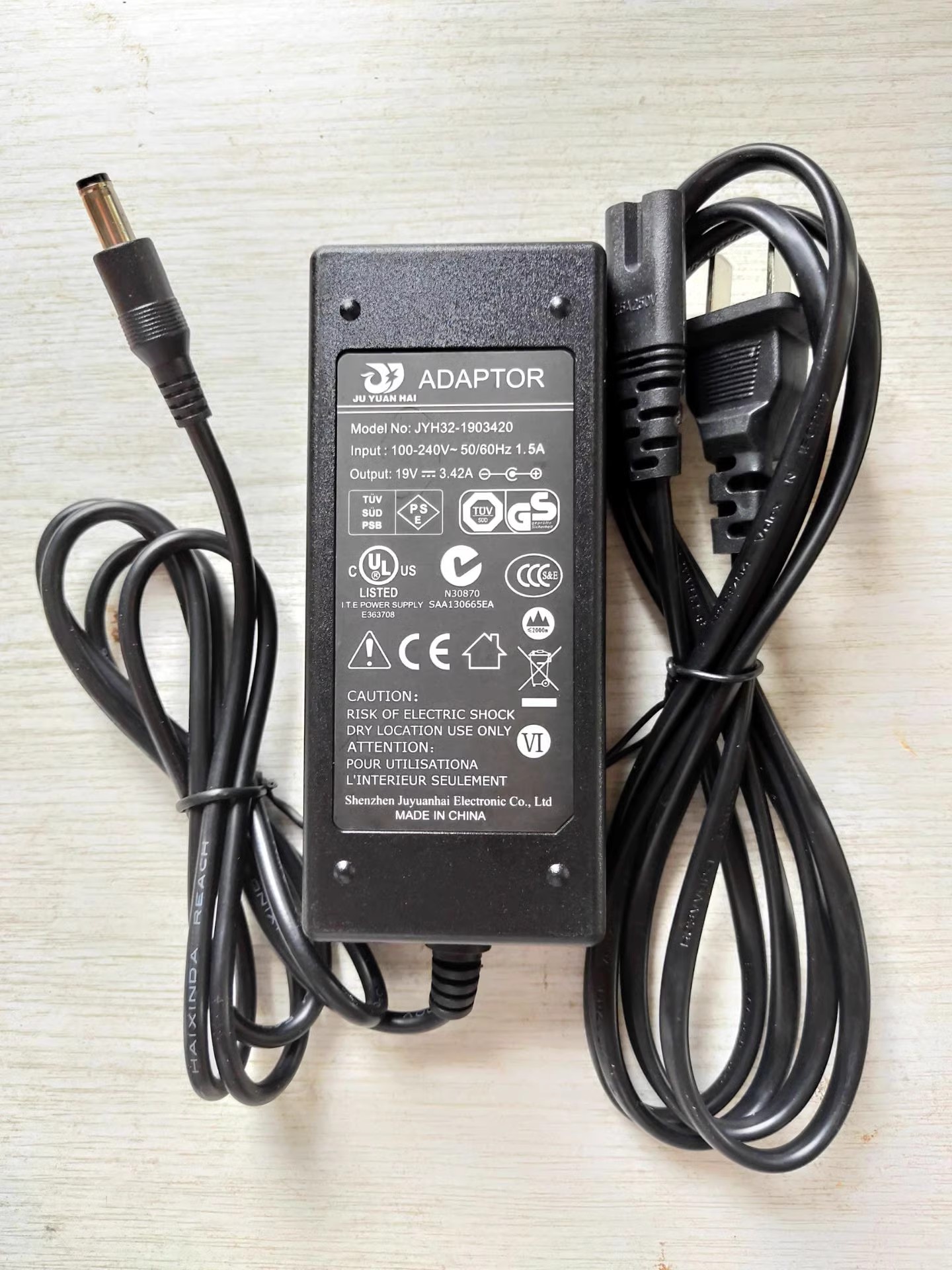 *Brand NEW* AC100-240V 50/60Hz JU YUAN HAI JYH32-1903420 19V 3.42A AC DC ADAPTHE POWER Supply - Click Image to Close