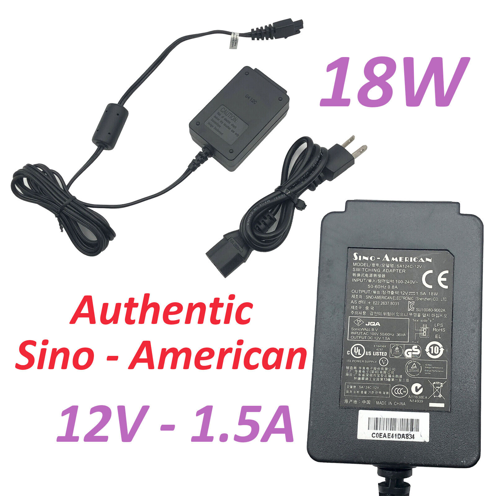 *Brand NEW* for SonicWALL SOHO 250 OEM W/P.Cord Genuine AC Power Supply Adapter