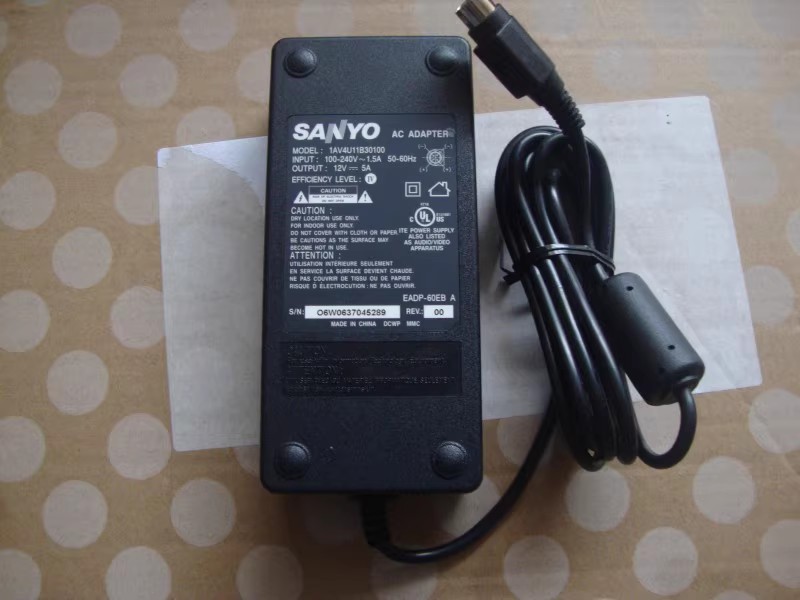 *Brand NEW* 12V 5A AC ADAPTER SANYO 1AV4U11B30100 Power Supply - Click Image to Close