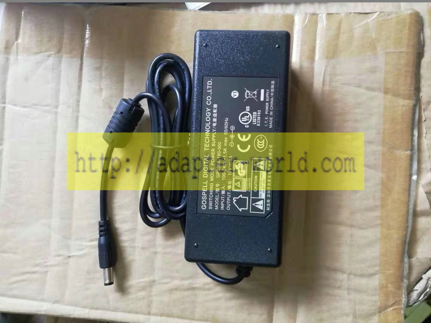 *Brand NEW* 19V 3A FOR GP306A-190-300 AC DC AdapterPOWER SUPPLY - Click Image to Close