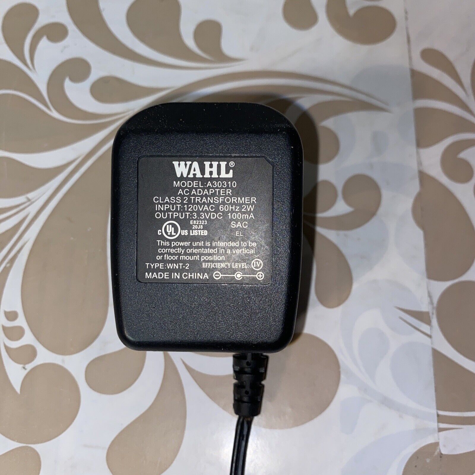 *Brand NEW* Wahl A30310 Class2 Transformer Mains 3.3VDC 100mA AC DC ADAPTE POWER SUPPLY