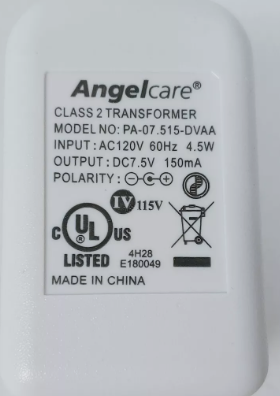 *Brand NEW*ANGELCARE Baby Monitor 7.5V 150mA AC Adapter PA-07.515-DVAA Angel Care POWER SUPPLY