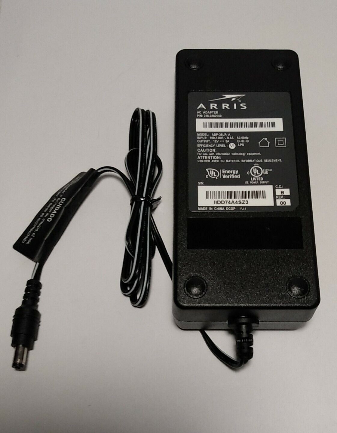 *Brand NEW* Arris 12V 3A AC Adapter ADP-36LR Power Supply (with Power Cord)