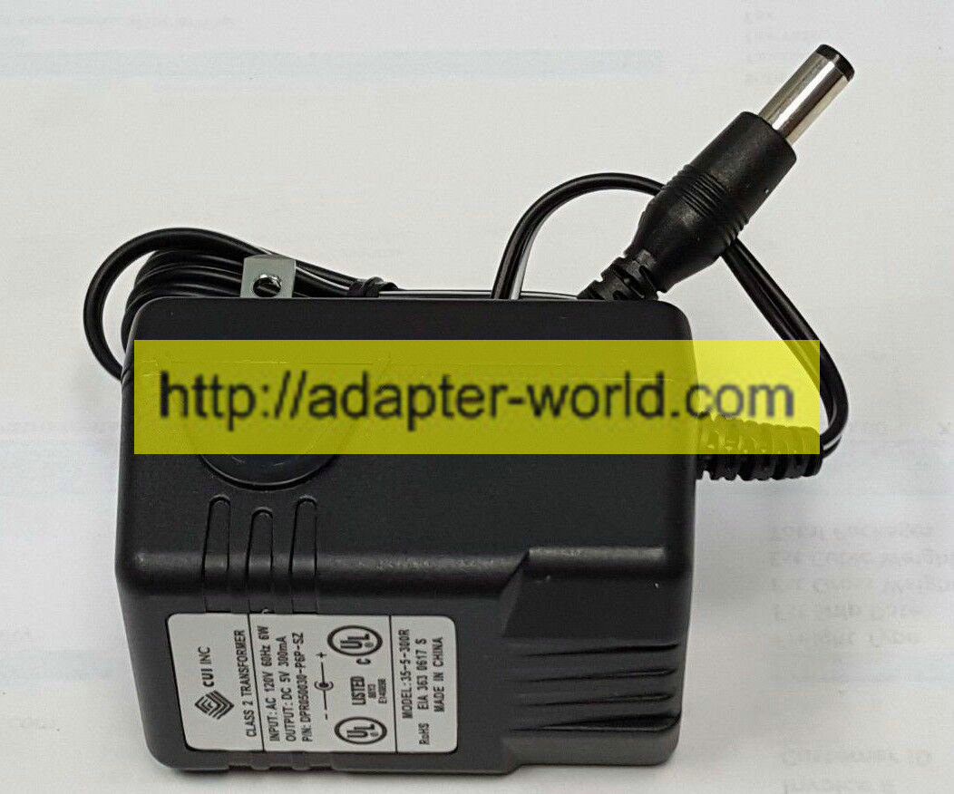 *100% Brand NEW* CUI DPR050030-P6P-SZ 5V 300mA AC ADAPTER Power SUPPLY - Click Image to Close