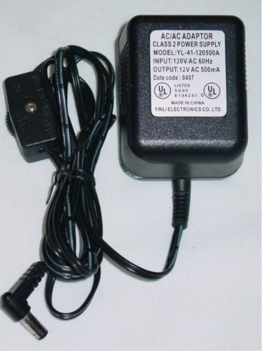 *Brand NEW*Yinli YL-41-120500A w/ OFF-ON Switch 12VAC 0.5A AC Adapter POWER SUPPLY - Click Image to Close